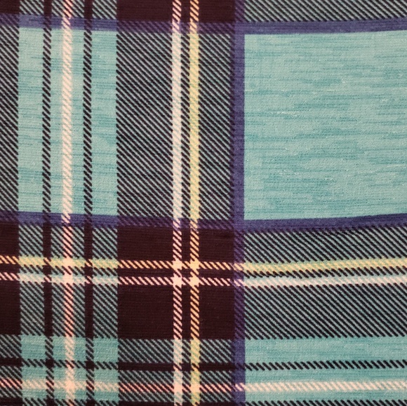 BEAUTIFUL BLUE GRAY PLAID 3/4 SLEEVE TUNIC - Picture 3 of 4